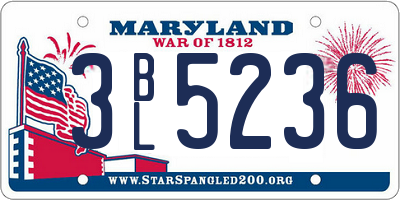 MD license plate 3BL5236