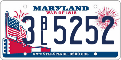 MD license plate 3BL5252