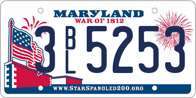 MD license plate 3BL5253