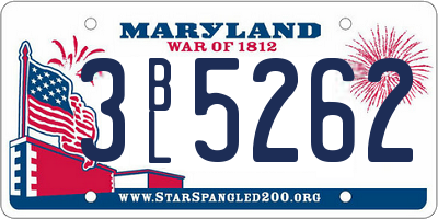 MD license plate 3BL5262