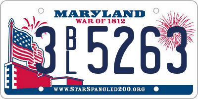 MD license plate 3BL5263