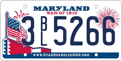 MD license plate 3BL5266