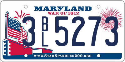 MD license plate 3BL5273
