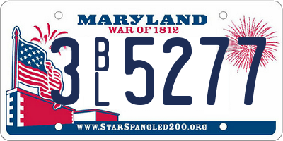 MD license plate 3BL5277