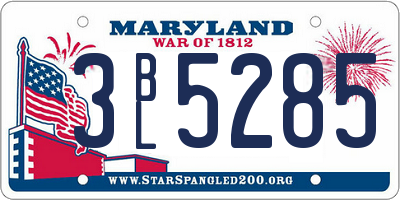 MD license plate 3BL5285