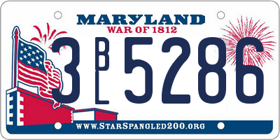 MD license plate 3BL5286