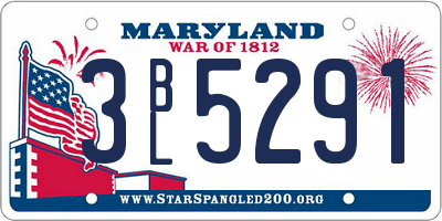 MD license plate 3BL5291