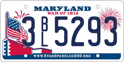 MD license plate 3BL5293