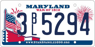 MD license plate 3BL5294