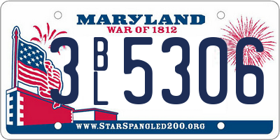 MD license plate 3BL5306