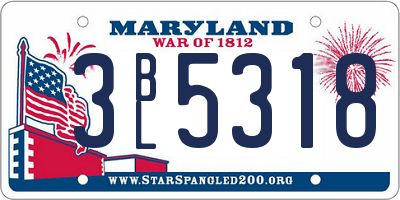 MD license plate 3BL5318