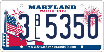 MD license plate 3BL5350
