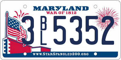 MD license plate 3BL5352
