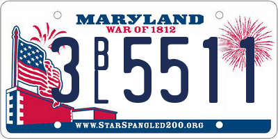 MD license plate 3BL5511