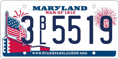 MD license plate 3BL5519