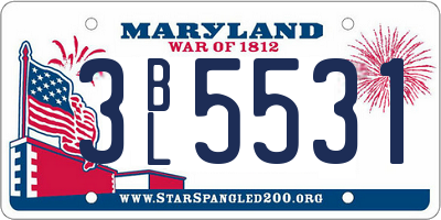 MD license plate 3BL5531