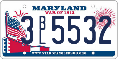 MD license plate 3BL5532