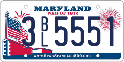 MD license plate 3BL5551