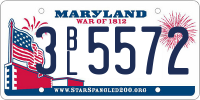 MD license plate 3BL5572