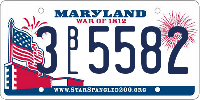 MD license plate 3BL5582