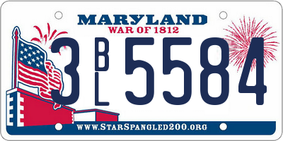 MD license plate 3BL5584