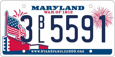 MD license plate 3BL5591