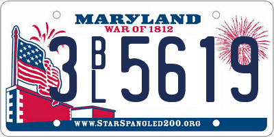 MD license plate 3BL5619