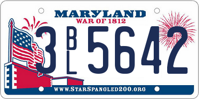 MD license plate 3BL5642