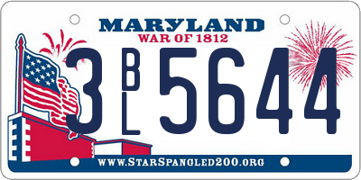 MD license plate 3BL5644