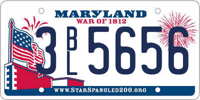 MD license plate 3BL5656
