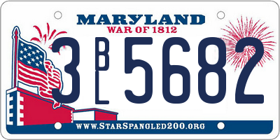 MD license plate 3BL5682
