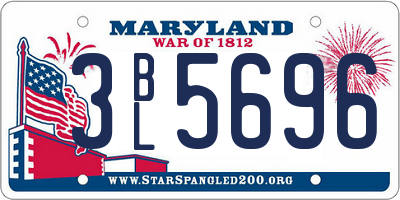 MD license plate 3BL5696
