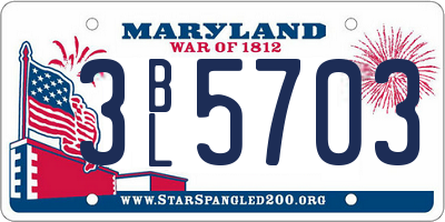 MD license plate 3BL5703