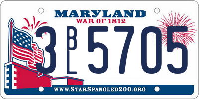 MD license plate 3BL5705