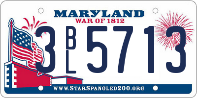 MD license plate 3BL5713