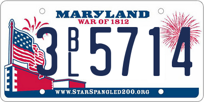 MD license plate 3BL5714