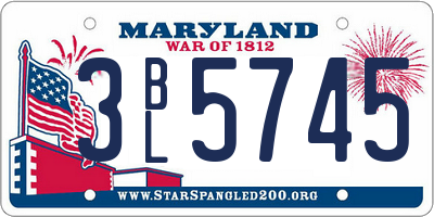 MD license plate 3BL5745