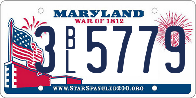 MD license plate 3BL5779