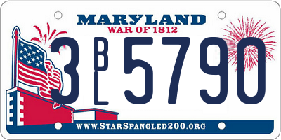 MD license plate 3BL5790