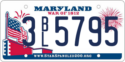 MD license plate 3BL5795