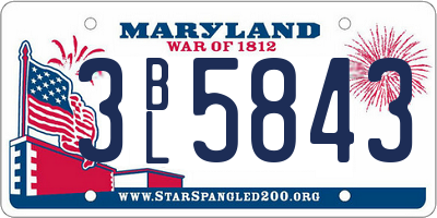 MD license plate 3BL5843