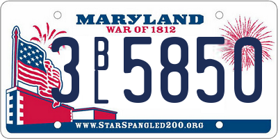 MD license plate 3BL5850