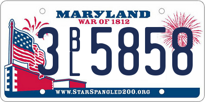 MD license plate 3BL5858