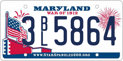MD license plate 3BL5864