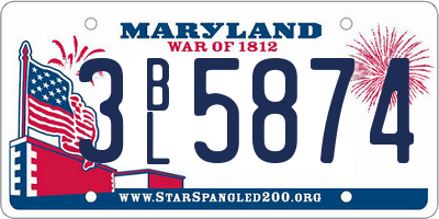 MD license plate 3BL5874