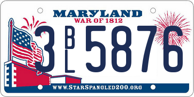 MD license plate 3BL5876