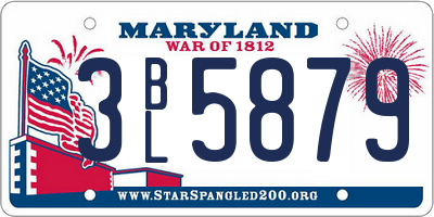 MD license plate 3BL5879
