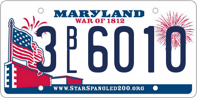 MD license plate 3BL6010