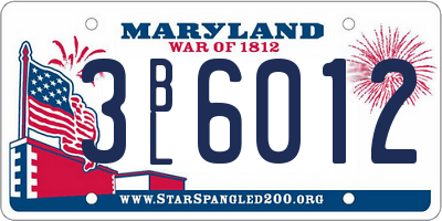 MD license plate 3BL6012