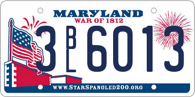 MD license plate 3BL6013